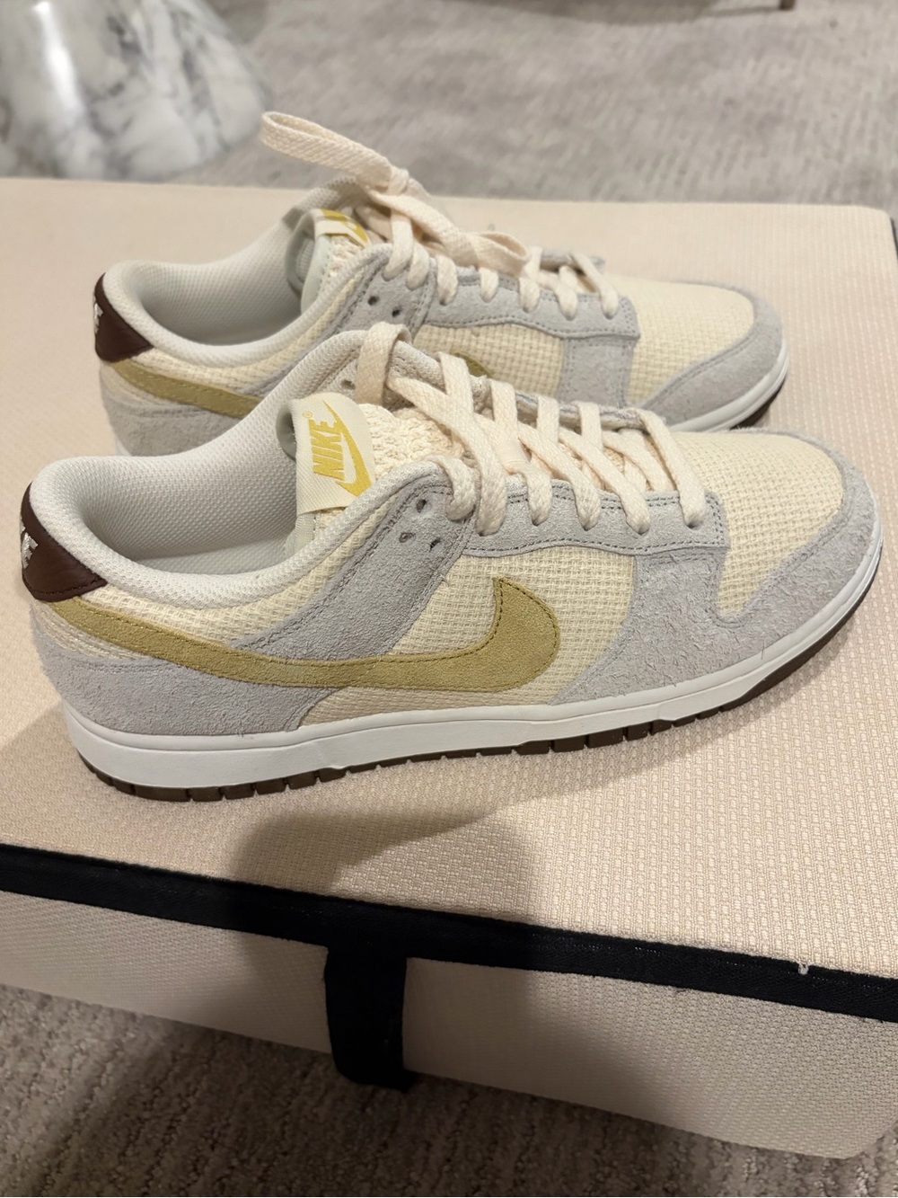 Nike Dunk Low Premium Sneakers in Coconut Milk Hemp  (unisex)